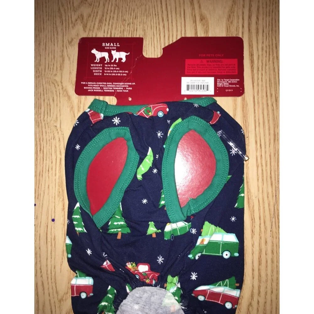 New Doggie Christmas Pajamas or Onesie Outfit Size Small Up To 25lbs 12